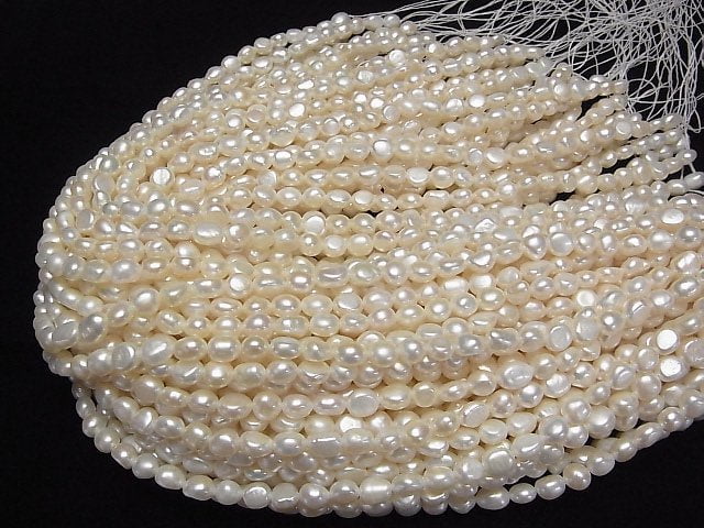 [Video] Fresh Water Pearl AA++ Baroque 7-8mm White 1strand beads (aprx.14inch/35cm)