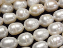 [Video] Fresh Water Pearl AA Rice 10x8x8mm White 1strand beads (aprx.13inch/33cm)
