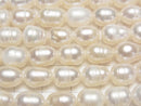[Video] Fresh Water Pearl AA Rice 10x8x8mm White 1strand beads (aprx.13inch/33cm)