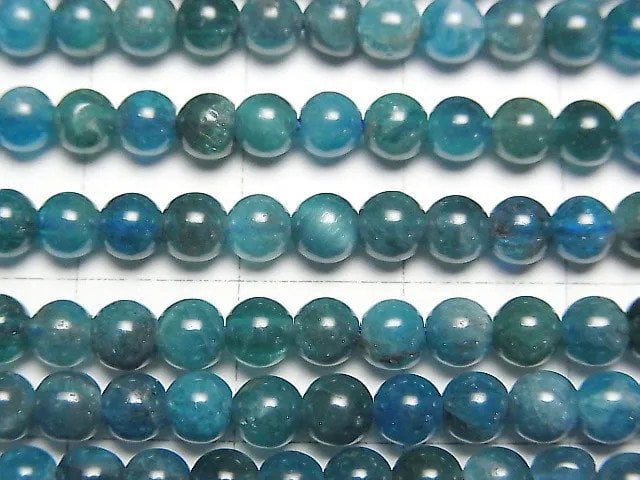 [Video] Blue Apatite AA Round 4mm 1strand beads (aprx.15inch/37cm)