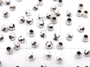 Silver925  Faceted Round 2mm  Rhodium Plated  20pcs