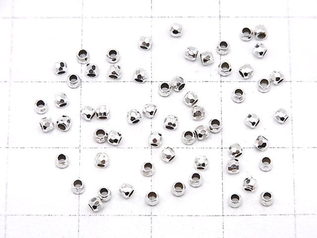 Silver925  Faceted Round 2mm  Rhodium Plated  20pcs