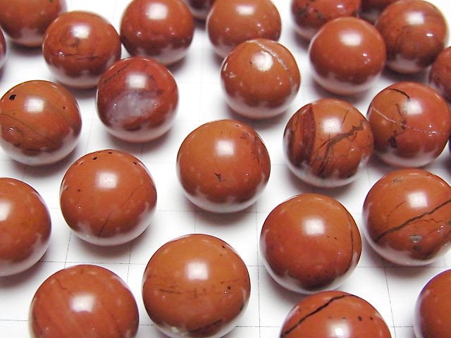 [Video] Red Jasper Sphere, Round 15mm 3pcs