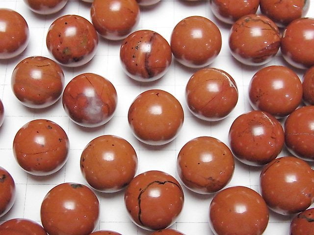[Video] Red Jasper Sphere, Round 15mm 3pcs