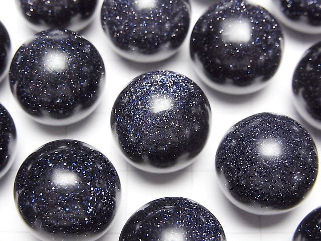 [Video]Blue Golden Sand Stone Sphere,Round 15mm 3pcs
