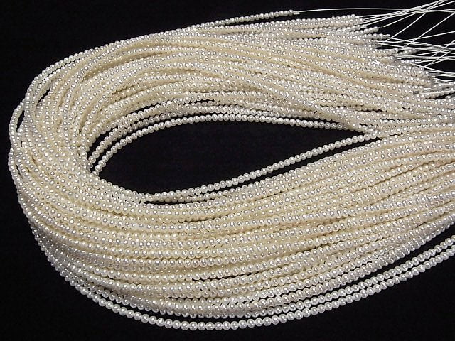 [Video] Fresh Water Pearl AAA Semi Round 3mm White half or 1strand beads (aprx.15inch/38cm)