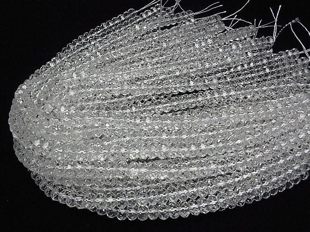 [Video]High Quality! Crystal (Smelted Quartz) AAA Faceted Button Rondelle 9x9x6mm half or 1strand beads (aprx.15inch/36cm)