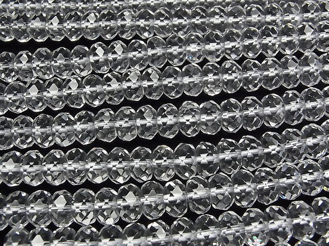 [Video]High Quality! Crystal (Smelted Quartz) AAA Faceted Button Rondelle 10x10x6mm half or 1strand beads (aprx.15inch/36cm)