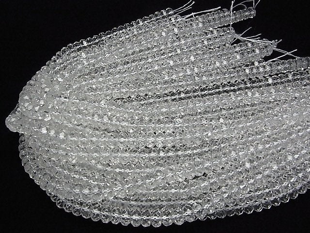 [Video]High Quality! Crystal (Smelted Quartz) AAA Faceted Button Rondelle 10x10x6mm half or 1strand beads (aprx.15inch/36cm)