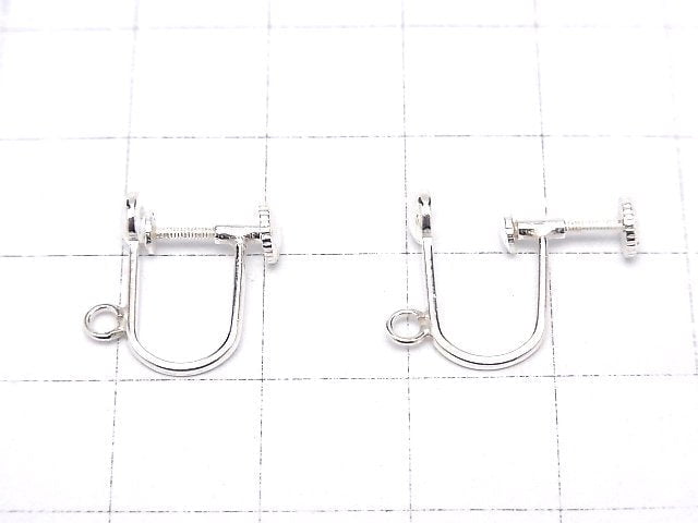 Silver925 Earring Parts with Ring No Coating 1pair (2 pieces)