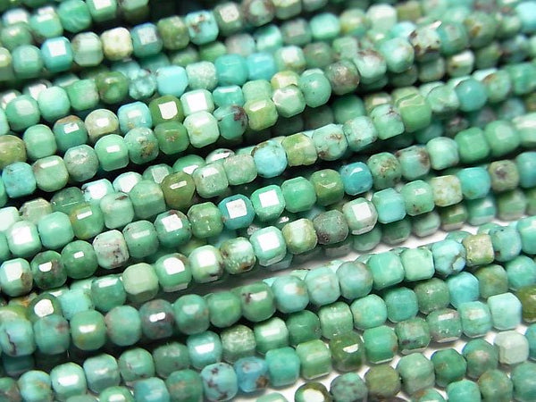 [Video] High Quality! Turquoise AA++ Cube Shape 2x2x2mm 1strand beads (aprx.15inch/38cm)