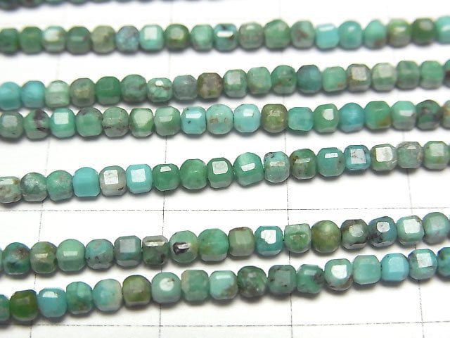 [Video] High Quality! Turquoise AA++ Cube Shape 2x2x2mm 1strand beads (aprx.15inch/38cm)