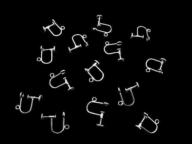 [Video] Silver925 Earring Parts with Ring, Rhodium Plated, 1 pair (2 pieces)