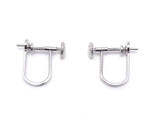 Silver925 Earring Parts with Heaton Rhodium Plated 1pair (2 pieces)