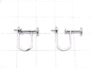 Silver925 Earring Parts with Heaton Rhodium Plated 1pair (2 pieces)