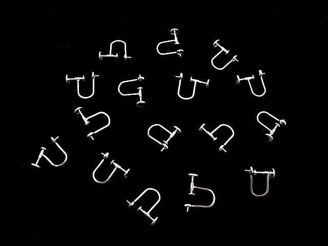 Silver925 Earring Parts with Heaton Rhodium Plated 1pair (2 pieces)