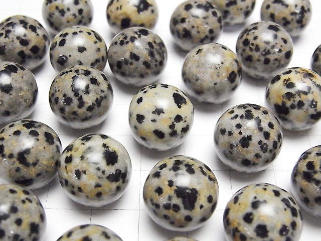 [Video] Dalmatian Jasper Sphere, Round 15mm 3pcs