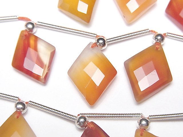 [Video] Mixed Carnelian Diamond Shape 1strand (8pcs)