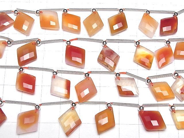 [Video] Mixed Carnelian Diamond Shape 1strand (8pcs)