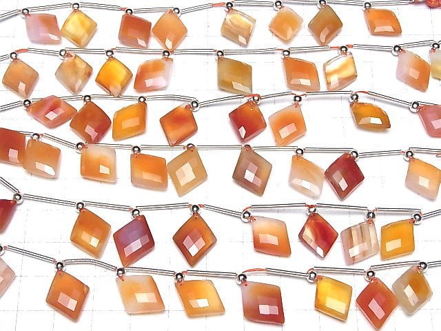 [Video] Mixed Carnelian Diamond Shape 1strand (8pcs)