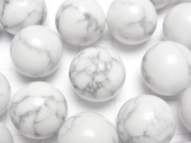 [Video] Howlite Magnesite Sphere, Round 15mm 3pcs