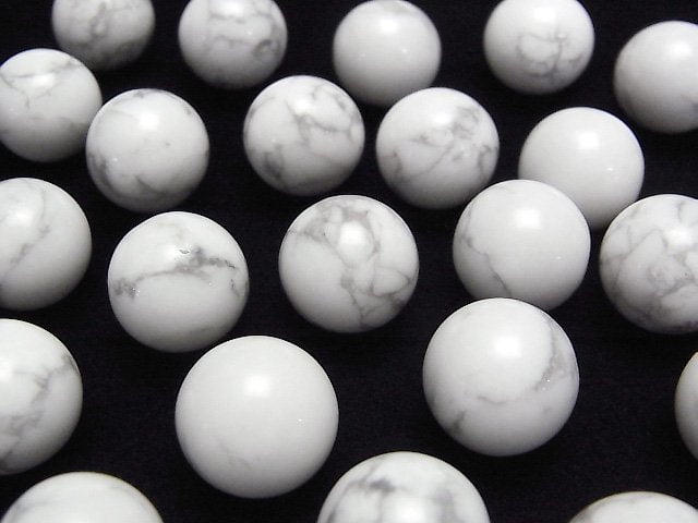 [Video] Howlite Magnesite Sphere, Round 15mm 3pcs