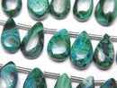 [Video] Chrysocolla Malachite Pear shape (Smooth) 1 strand beads (aprx.6inch/16cm)
