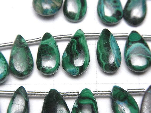 [Video]Chrysocolla Malachite Pear shape (Smooth) 1strand beads (aprx.6inch/16cm)