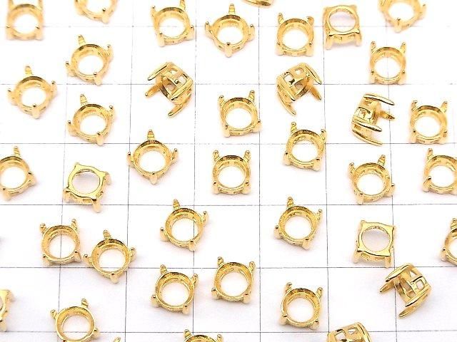 [Video] Silver925 Frame Round Faceted 6mm [No Ring] 18KGP 1pc