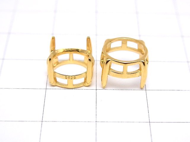 [Video]Silver925 Frame Round Faceted 10mm [No Ring] 18KGP 1pc