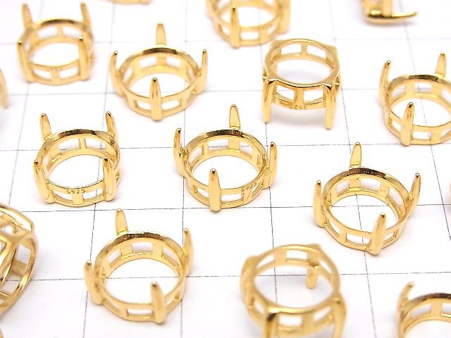 [Video]Silver925 Frame Round Faceted 10mm [No Ring] 18KGP 1pc