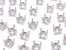 [Video]Silver925 Frame Round Faceted 4mm [No Ring] Rhodium Plated 1pc