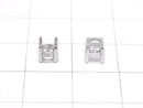 [Video]Silver925 Frame Round Faceted 4mm [No Ring] Rhodium Plated 1pc