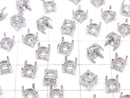 [Video]Silver925 Frame Round Faceted 4mm [No Ring] Rhodium Plated 1pc