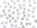 [Video]Silver925 Frame Round Faceted 4mm [No Ring] Rhodium Plated 1pc