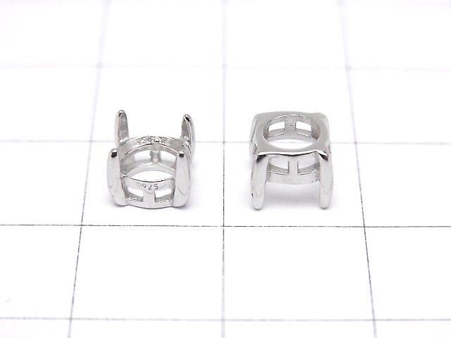 [Video] Silver925 Frame Round Faceted 6mm [No Ring] Rhodium Plated 1pc