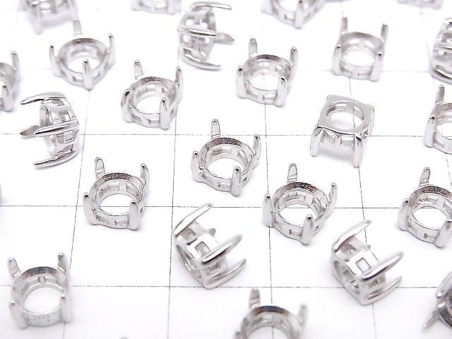 [Video]Silver925 Frame Round Faceted 6mm [No Ring] Rhodium Plated 1pc