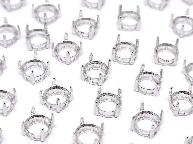 [Video]Silver925 Frame Round Faceted 8mm [No Ring] Rhodium Plated 1pc