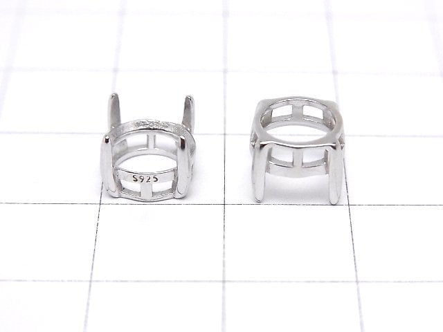 [Video]Silver925 Frame Round Faceted 8mm [No Ring] Rhodium Plated 1pc