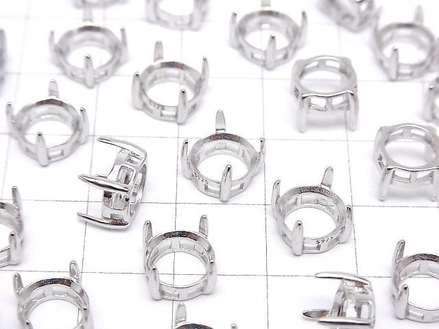 [Video]Silver925 Frame Round Faceted 8mm [No Ring] Rhodium Plated 1pc