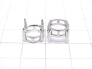 [Video]Silver925 Frame Round Faceted 10mm [No Ring] Rhodium Plated 1pc