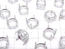 [Video]Silver925 Frame Round Faceted 10mm [No Ring] Rhodium Plated 1pc