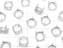 [Video]Silver925 Frame Round Faceted 10mm [No Ring] Rhodium Plated 1pc