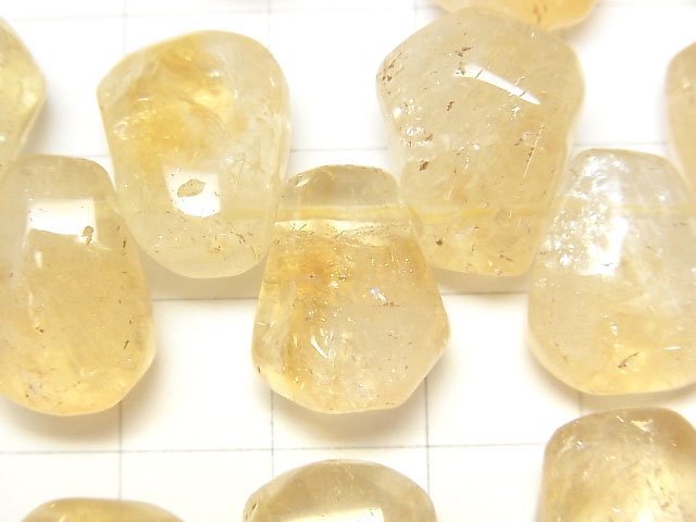 Citrine AA Faceted Nugget  Top Side Drilled Hole  1/4-1strand beads (aprx.13inch/33cm)