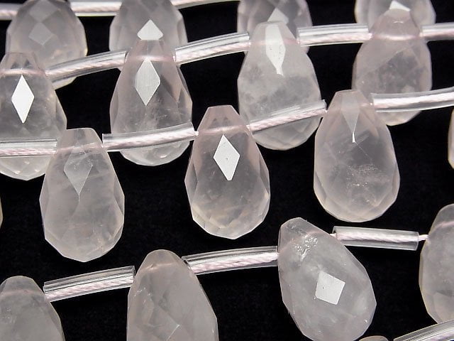 [Video]Rose Quartz AA++ Drop Faceted Briolette 18x12x12mm half or 1strand (20pcs )