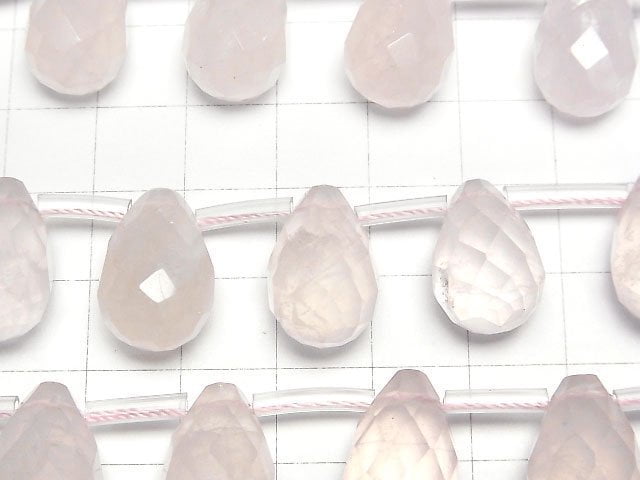 [Video]Rose Quartz AA++ Drop Faceted Briolette 18x12x12mm half or 1strand (20pcs )