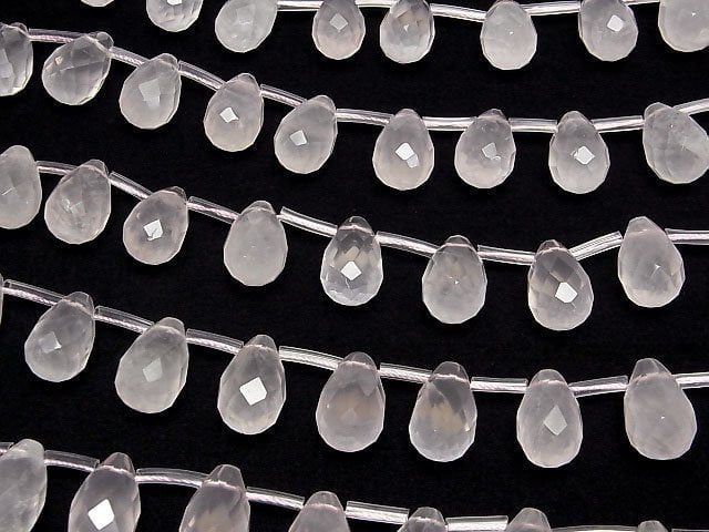 [Video]Rose Quartz AA++ Drop Faceted Briolette 18x12x12mm half or 1strand (20pcs )