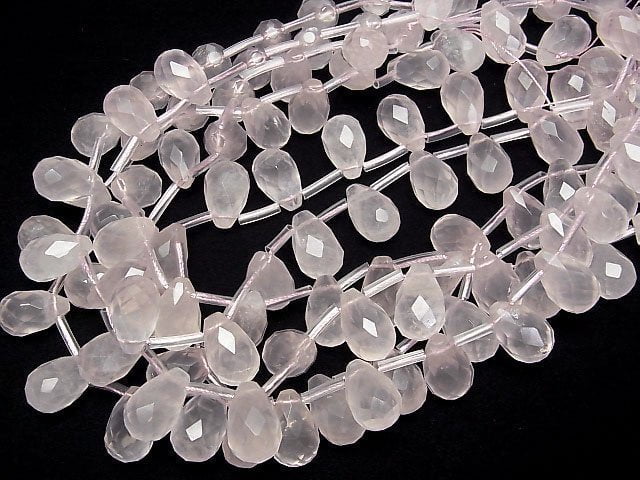 [Video]Rose Quartz AA++ Drop Faceted Briolette 18x12x12mm half or 1strand (20pcs )