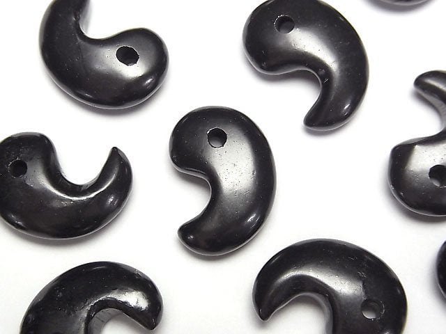 [Video] Shungite AA++ Comma Shaped Bead 20x13mm 1pc