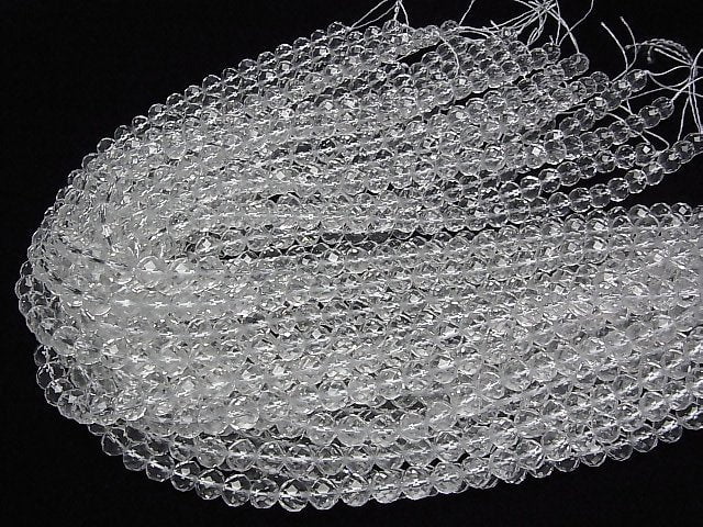 [Video]High Quality! Crystal (Smelted Quartz) AAA 64 Faceted Semi-Faceted Round 8mm 1strand beads (aprx.15inch/36cm)
